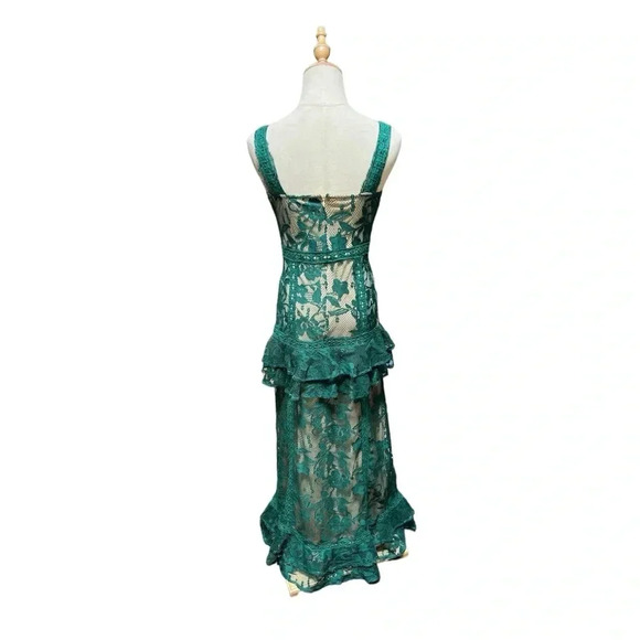 Venus Lacy Green Maxi Dress Size 2 - Picture 3 of 7